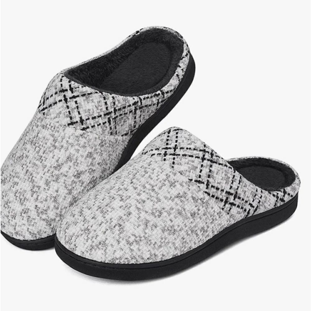 New Size Med 7-8 Womens Homitem White Grey Black Slip-On Backless House …